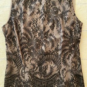 Vtg VALENTINO Miss V Black Floral Lace Sleeveless Top IT 42/US 6 Made in Italy